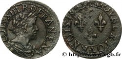 LOUIS XIII Double tournois, 6e type de Tours 1637 Tours AU/XF