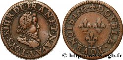 LOUIS XIII  Piéfort quadruple du double tournois 1618 Paris XF/AU