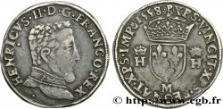 HENRY II Teston à la tête nue, 5e type 1558 Toulouse AU