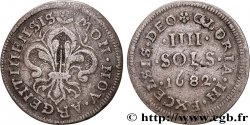 LOUIS XIV  THE SUN KING  IIII sols 1682 Strasbourg VF/XF