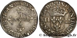 LOUIS XIII LE JUSTE Quart d écu, à la croix fleurdelisée, titulature côté croix 1615 Saint-Lô TTB