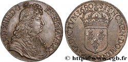LOUIS XIV  THE SUN KING  Écu, portrait à la cravate courte 1680 Rennes AU