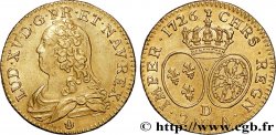 LOUIS XV  THE WELL-BELOVED  Louis d or aux écus ovales, buste habillé 1726 Lyon AU