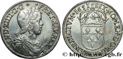 LOUIS XIV LE GRAND OU LE ROI SOLEIL Demi-écu, portrait à la mèche longue 1651 Saint-Lô TTB/TTB+