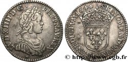 LOUIS XIV  THE SUN KING  Douzième d écu à la mèche courte 1644 Lyon XF