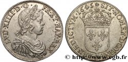 LOUIS XIV  THE SUN KING  Demi-écu, portrait à la mèche courte 1645 Paris, Monnaie de Matignon AU