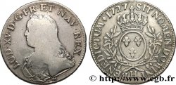 LOUIS XV &nbsp;THE WELL-BELOVED&nbsp; Écu aux branches d&nbsp;olivier, buste habillé 1727 La Rochelle MB/q.BB