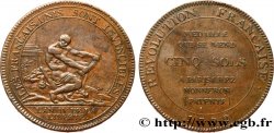 REVOLUTION COINAGE Monneron de 5 sols à l Hercule, frappe monnaie 1792 Birmingham, Soho