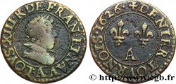 LOUIS XIII LE JUSTE Denier tournois, type 3 de Paris 1626 Paris
