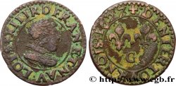 LOUIS XIII LE JUSTE Denier tournois, type 2 de Poitiers 1627 Poitiers