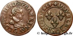 LOUIS XIII LE JUSTE Double tournois, type 2 de Poitiers 1619 Poitiers