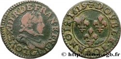 LOUIS XIII LE JUSTE Double tournois, type 2 de Poitiers 1619 Poitiers