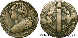 LOUIS XVI (MONARQUE CONSTITUTIONNEL)  2 sols dit &nbsp;au faisceau&nbsp;, type FRANÇOIS 1792 Paris
