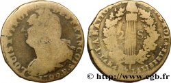 LOUIS XVI (MONARQUE CONSTITUTIONNEL)  2 sols dit &nbsp;au faisceau&nbsp;, type FRANÇOIS 1792 Orléans
