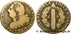 LOUIS XVI 6 deniers dit &nbsp;au faisceau&nbsp;, type FRANÇOIS 1793 Nantes