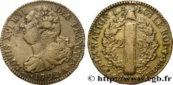 LOUIS XVI 2 sols dit  au faisceau , type FRANÇOIS 1792 Paris