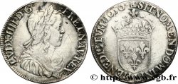 LOUIS XIV LE GRAND OU LE ROI SOLEIL Demi-écu, portrait à la mèche longue 1650 Bayonne