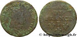 LOUIS XIV LE GRAND OU LE ROI SOLEIL Liard de cuivre, 2e type 1655 Pont-de-l’Arche