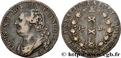 LOUIS XVI (MONARQUE CONSTITUTIONNEL)  12 deniers dit &nbsp;au faisceau&nbsp;, type FRANCOIS 1791 Paris