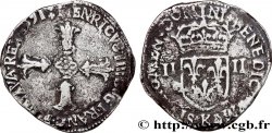 HENRI IV LE GRAND Quart d&nbsp;écu, croix feuillue de face 1591 Bordeaux