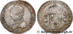 CHARLES IX Teston, 2e type 1563 (MDLXIII) Saint-Lô TTB/TTB+