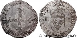 HENRY III Quart d écu, croix de face 1587 Saint-Lô