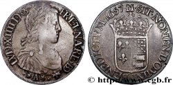 LOUIS XIV LE GRAND OU LE ROI SOLEIL Écu de Béarn, portrait à la mèche longue 1657 Morlaàs TB+/TTB