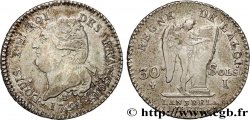 LOUIS XVI (MONARQUE CONSTITUTIONNEL)  30 sols dit &nbsp;au génie&nbsp;, type FRANÇOIS 1791 Limoges