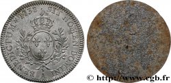 LOUIS XV DIT LE BIEN AIMÉ Tirage en étain du revers de l écu aux branches d olivier, buste habillé 1738 Paris SUP
