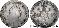 LOUIS XIV LE GRAND OU LE ROI SOLEIL Demi-écu aux huit L, 2e type 1704 Metz TB/TB+
