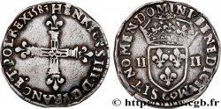 HENRI III Quart d écu, croix de face 1583 Saint-Lô