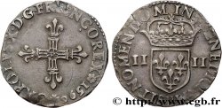 CHARLES X, CARDINAL DE BOURBON Quart d&nbsp;écu, croix de face 1590 Rouen