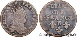 Louis XIV le roi soleil B Pont de l'Arche 5 Liard de France variété 1656 