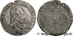 HENRY III Franc au col plat 1585 Rouen