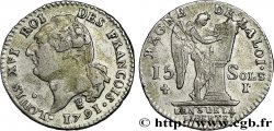 LOUIS XVI (MONARQUE CONSTITUTIONNEL)  15 sols dit &nbsp;au génie&nbsp;, type FRANCOIS 1791 Limoges