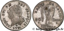 LOUIS XVI 30 sols dit  au génie , type FRANÇOIS 1791 Limoges