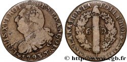 LOUIS XVI (MONARQUE CONSTITUTIONNEL)  6 deniers dit  au faisceau , type FRANÇOIS 1793 Nantes TB