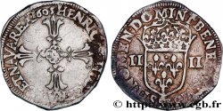 HENRY IV Quart d écu, croix feuillue de face 1605 Rennes