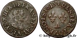 LOUIS XIII LE JUSTE Denier tournois, type 1 1615 Paris