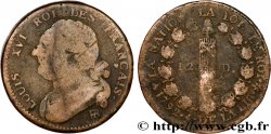 LOUIS XVI (MONARQUE CONSTITUTIONNEL)  12 deniers dit &nbsp;au faisceau&nbsp;, type FRANÇAIS 1792 Strasbourg