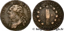 LOUIS XVI 12 deniers dit &nbsp;au faisceau&nbsp;, type FRANCOIS 1792 Dijon