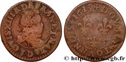 LOUIS XIII LE JUSTE Double tournois, type 3 1613 Lyon