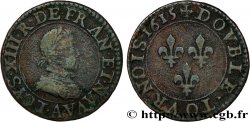 LOUIS XIII LE JUSTE Double tournois, type 1 1615 Paris, Moulin du Louvre