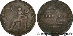 REVOLUTION COINAGE Monneron de 2 sols à la Liberté 1792 Birmingham, Soho