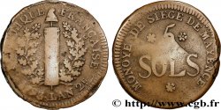 SIÈGE DE MAYENCE 5 sols 1793 Mayence TB+