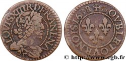 LOUIS XIII  Double tournois, type 12 1638 Tours XF