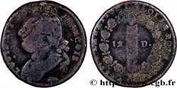 LOUIS XVI (MONARQUE CONSTITUTIONNEL)  12 deniers dit &nbsp;au faisceau&nbsp;, type FRANÇOIS 1792 Pau