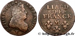 LOUIS XIV  THE SUN KING  Liard, 3e type, buste âgé 1697 Toulouse