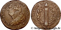 LOUIS XVI (MONARQUE CONSTITUTIONNEL)  2 sols dit &nbsp;au faisceau&nbsp;, type FRANÇOIS 1793 Paris TTB