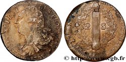 LOUIS XVI (MONARQUE CONSTITUTIONNEL)  2 sols dit  au faisceau , type FRANÇOIS 1792 Lille